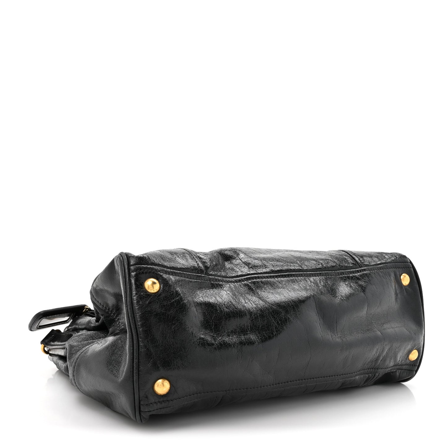 Vitello Shine Shopping Satchel Black