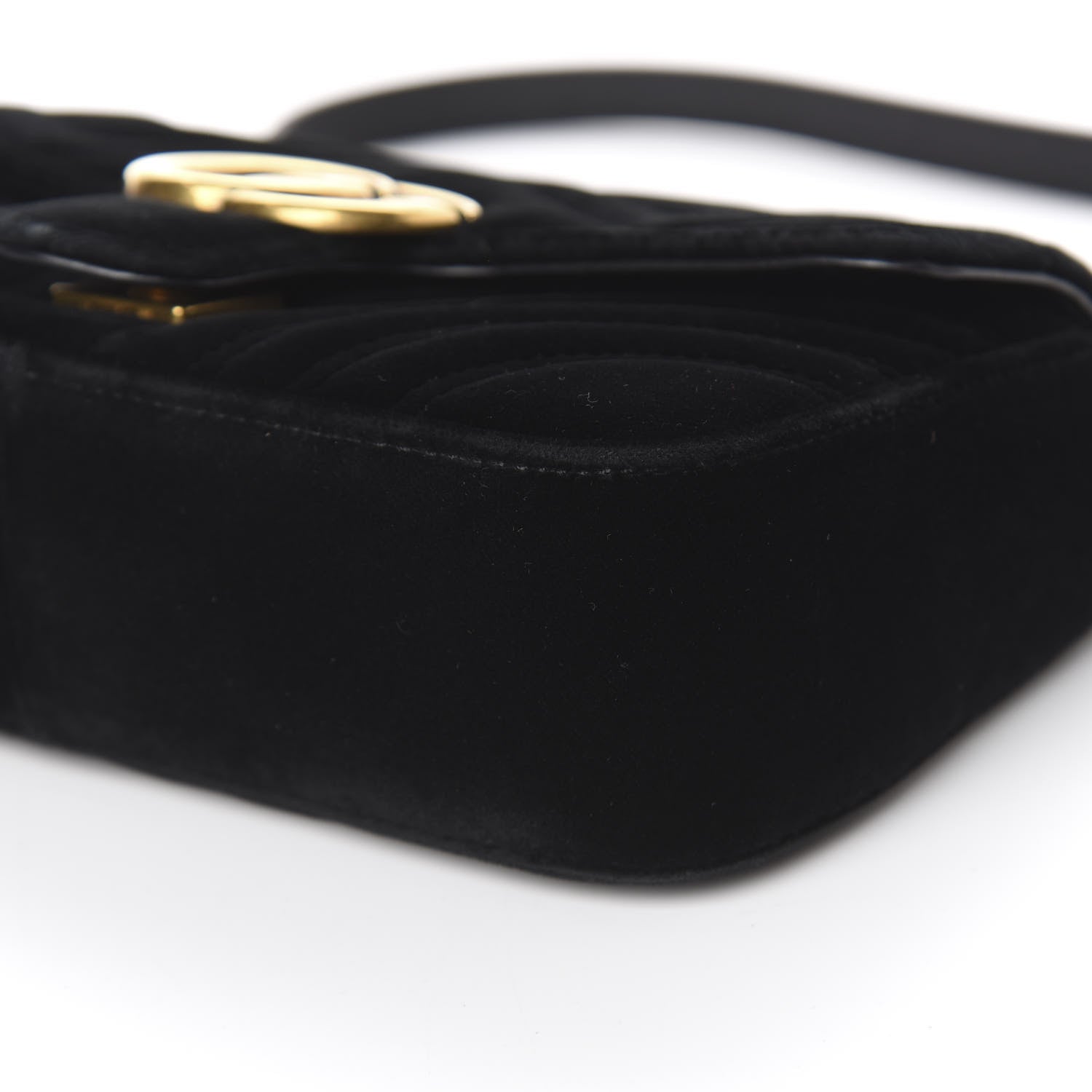 Gucci Velvet Matelasse Mini GG Marmont Shoulder Bag Black 10 of 14