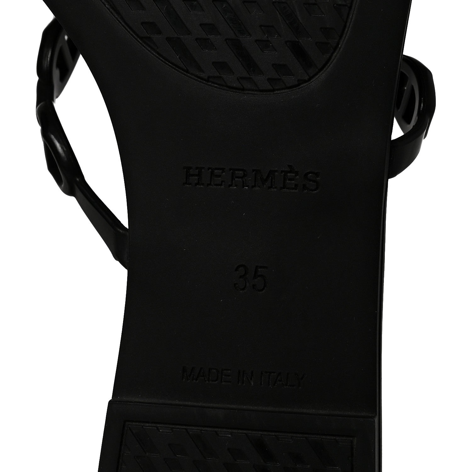 Hermes Rubber Chaine d'Ancre Rivage Sandals 35 Black 7 of 9