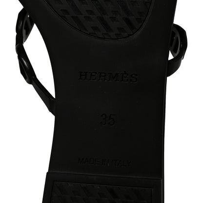 Hermes Rubber Chaine d'Ancre Rivage Sandals 35 Black 7 of 9