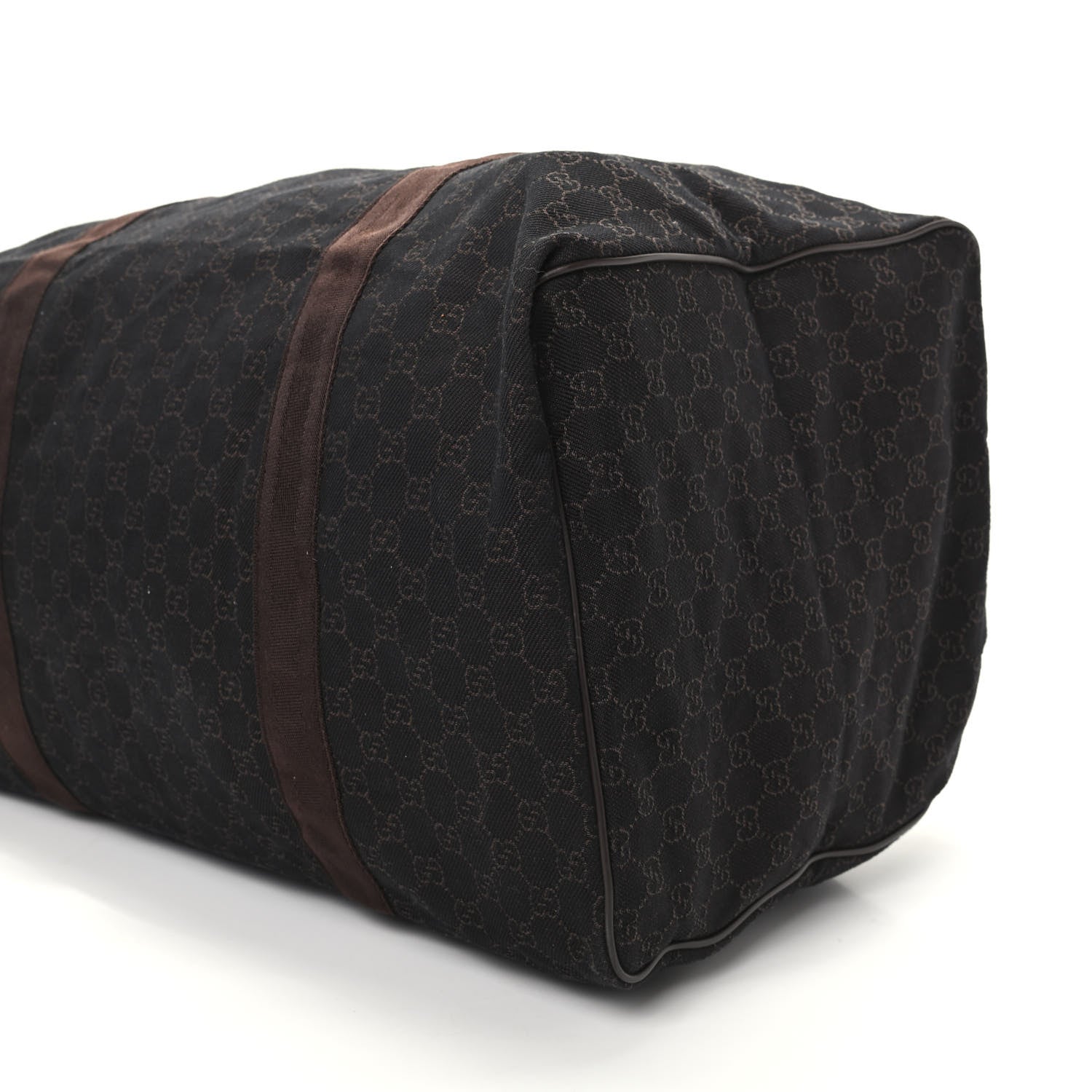 Gucci Denim Monogram Large Collapsible Carry On Duffle Bag Brown 8 of 8