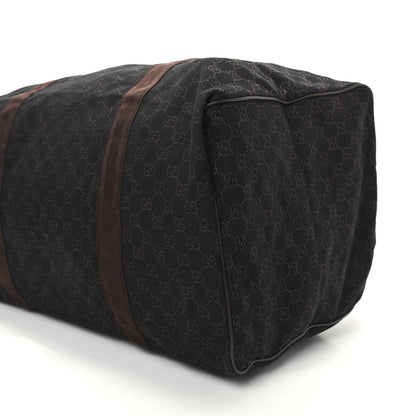 Gucci Denim Monogram Large Collapsible Carry On Duffle Bag Brown 8 of 8