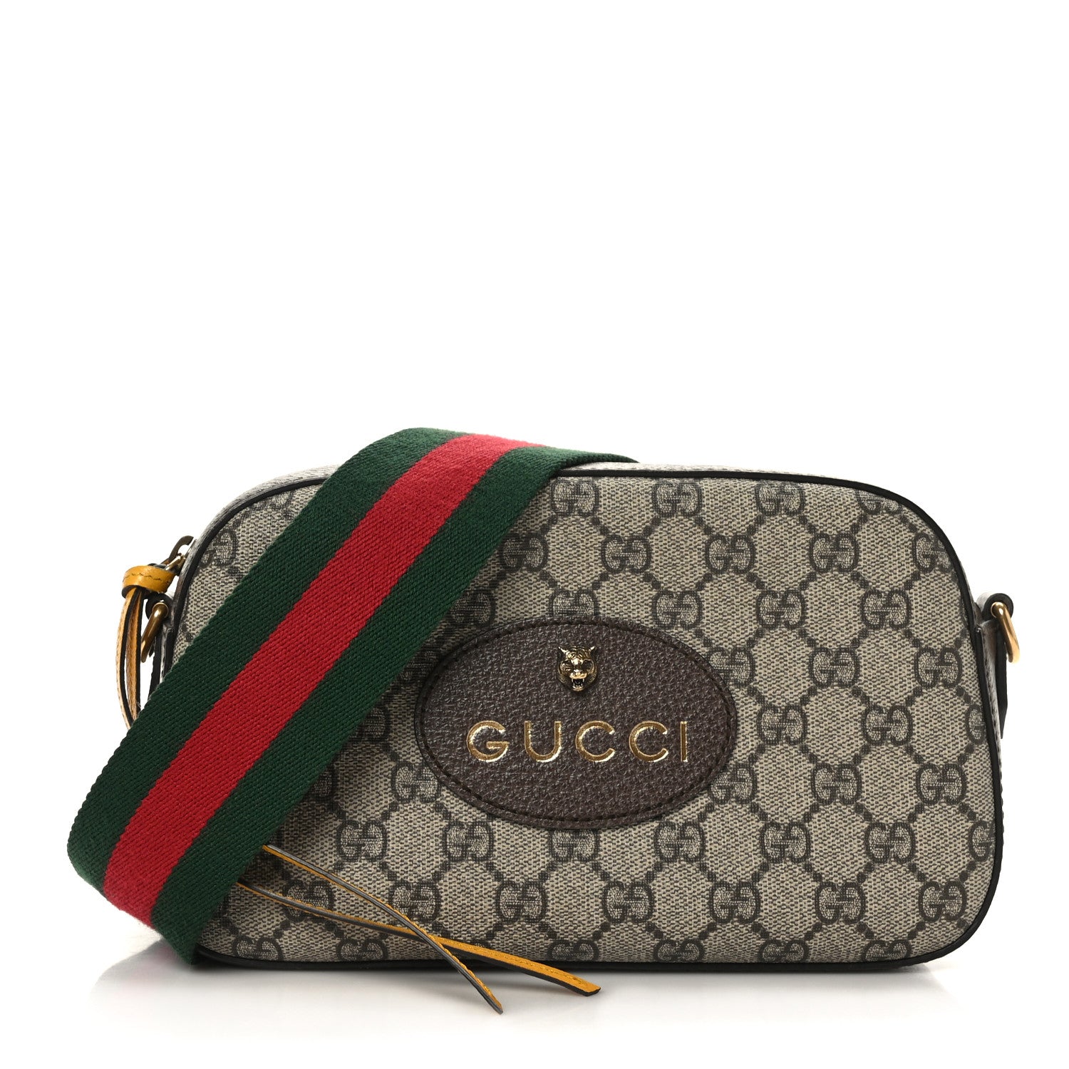 Gucci GG Supreme Monogram Web Neo Vintage Shoulder Bag Beige New Acero Crop 1 of 10