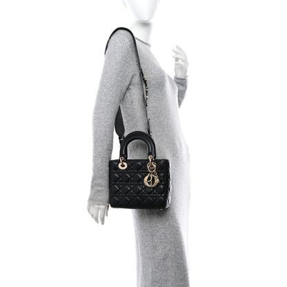 Christian Dior CHRISTIAN DIOR Lambskin Cannage Small My ABCDior Lady Dior Black 2 of 9