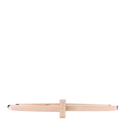 Tiffany 18K Rose Gold Narrow T T1 Hinged Bangle Bracelet 1 of 4
