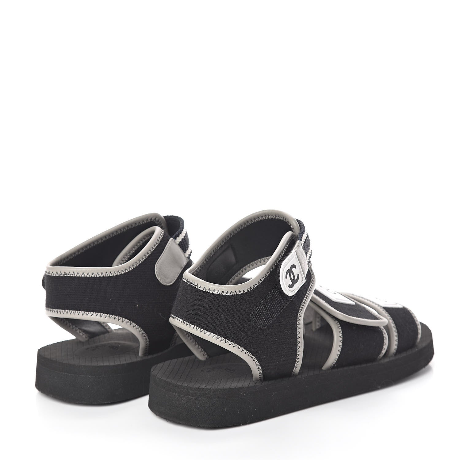 Chanel Lambskin Jersey Coco Sandals 39 Black 4 of 7