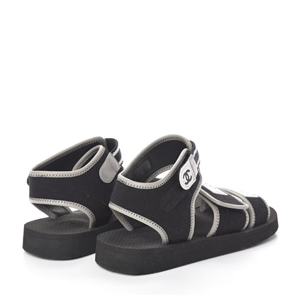 Chanel Lambskin Jersey Coco Sandals 39 Black 4 of 7