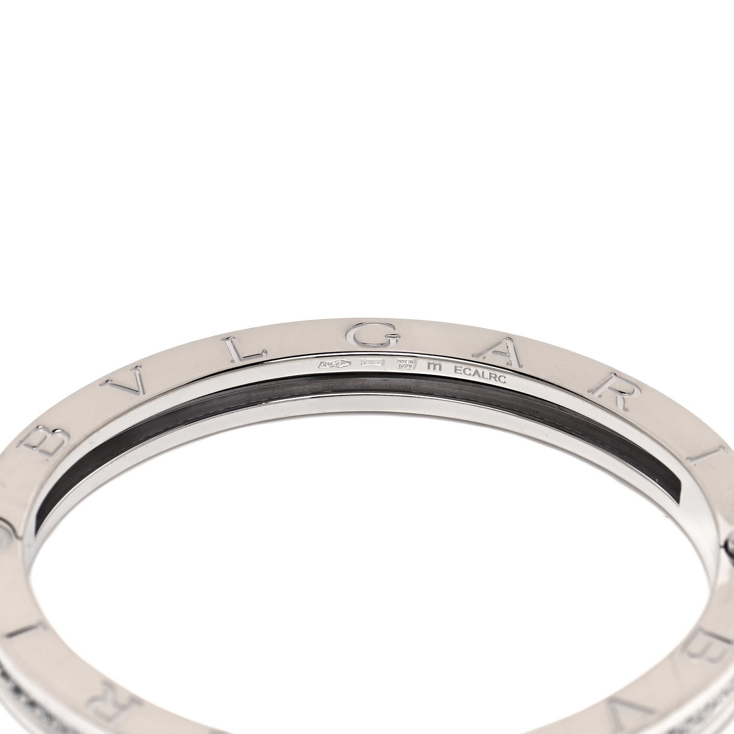 Bulgari 18K White Gold Diamond B.Zero1 Bangle Bracelet M 4 of 4