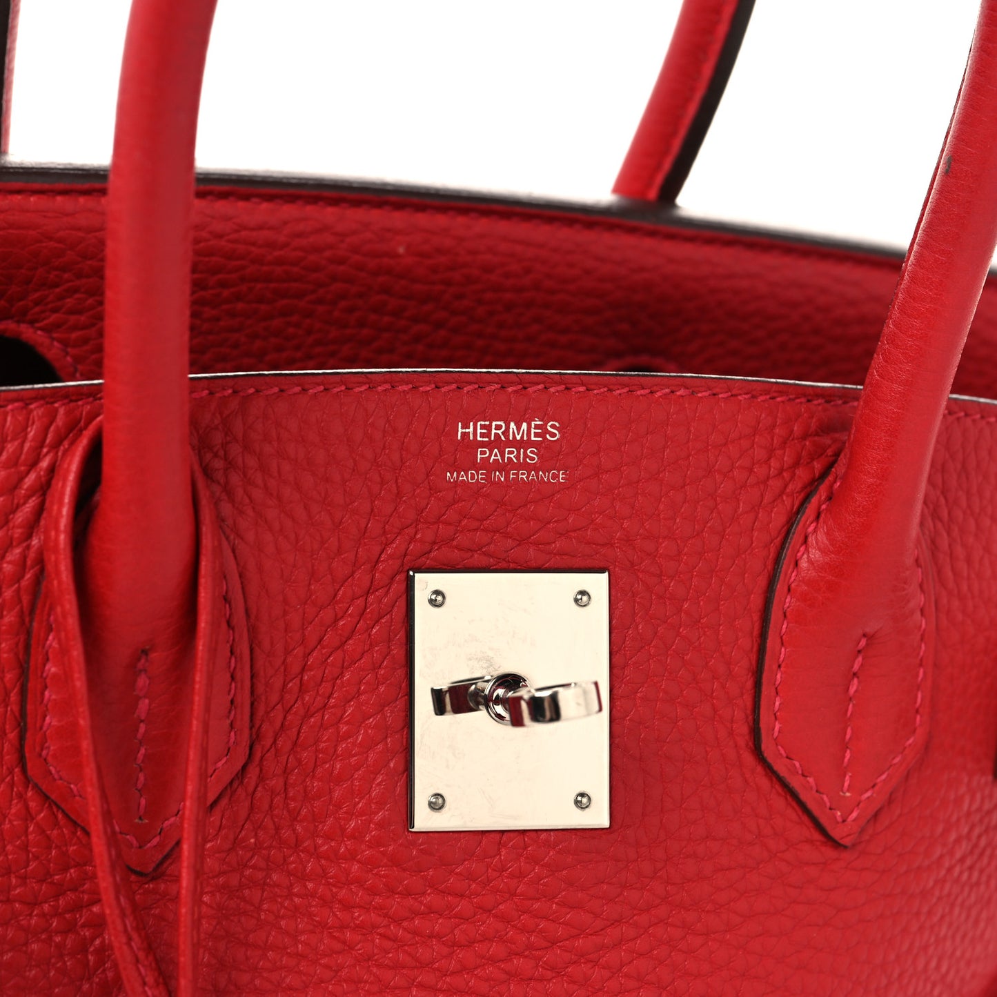 Taurillon Clemence Birkin 30 Rouge Casaque