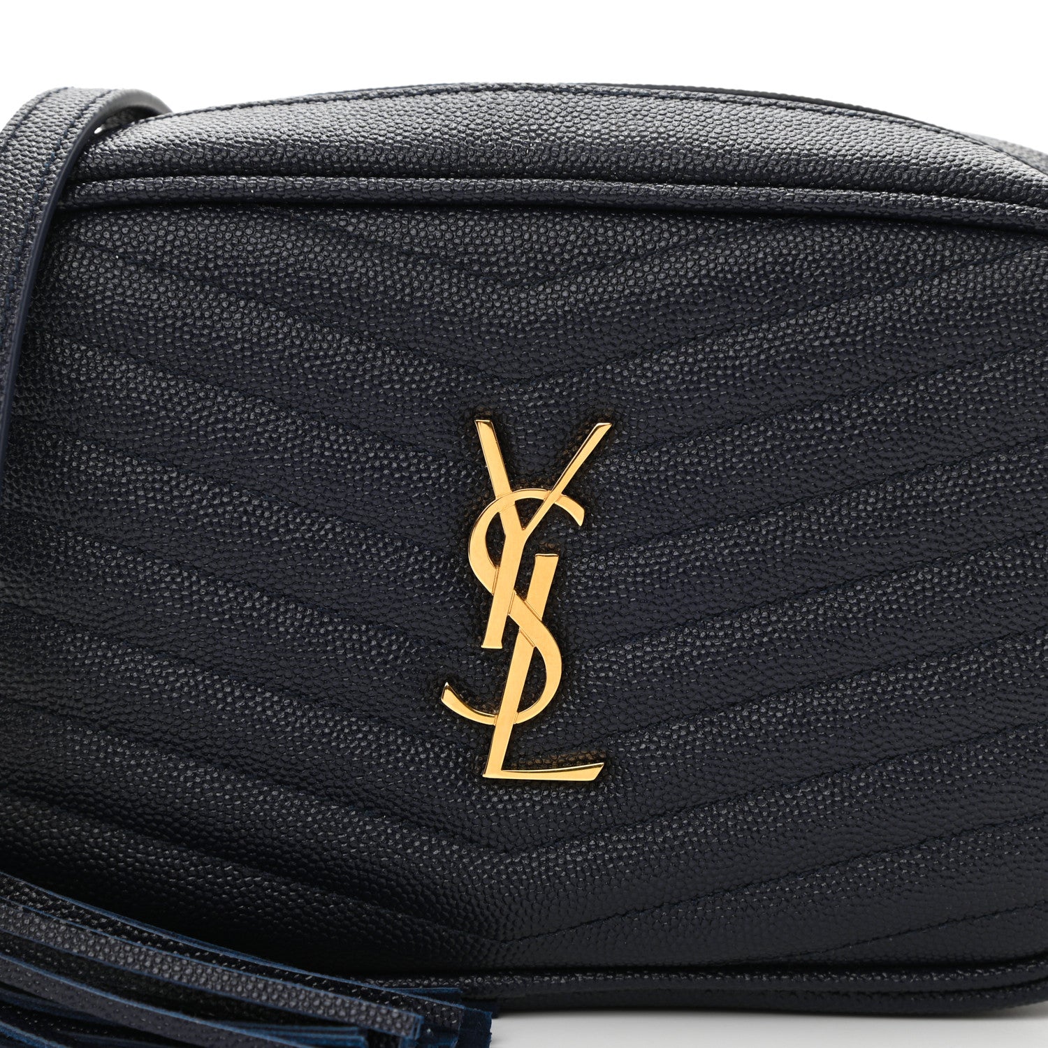 Saint Laurent Grain De Poudre Matelasse Monogram Mini Lou Camera Bag Navy 8 of 11