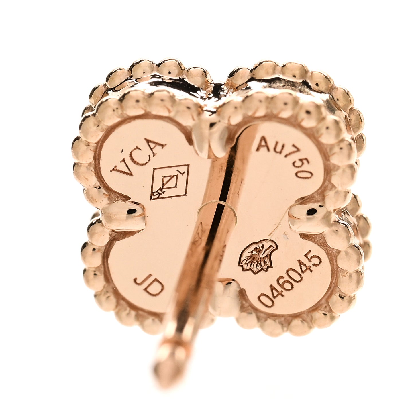 18K Rose Gold Carnelian Sweet Alhambra Earrings