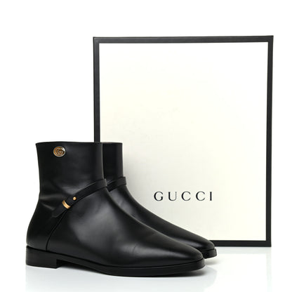 Gucci Calfskin Womens GG Ankle Boots 39 Black 11 of 11