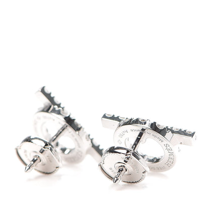 Hermes 18K White Gold Diamond Finesse Earrings 3 of 5
