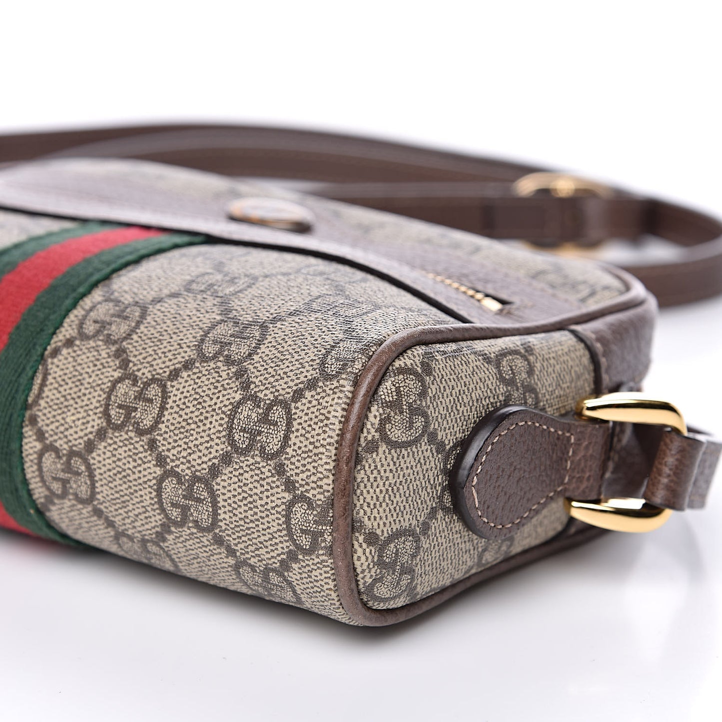 GG Supreme Monogram Web Mini Ophidia Shoulder Bag Brown