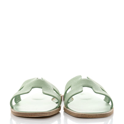 Hermes Epsom Oran Sandals 38.5 Vert Jade 2 of 8