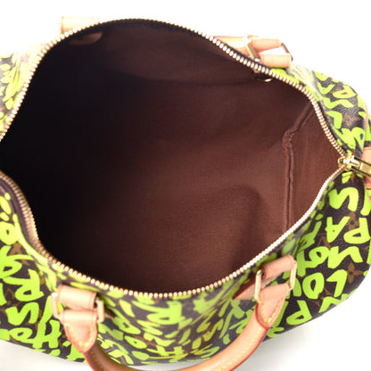Louis Vuitton Monogram Graffiti Speedy 30 Green 5 of 9