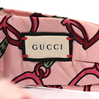 Gucci Silk Stirrup Print Headband M Pink 4 of 5