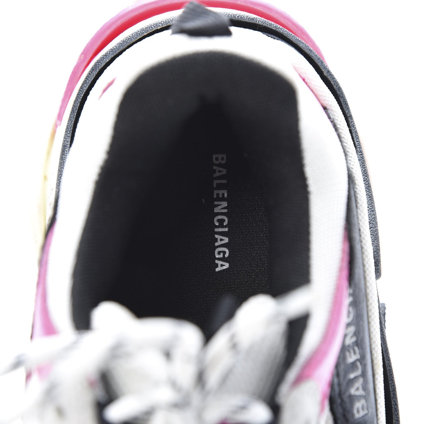 Fabric Mesh Womens Triple S Sneakers 40 Rose Fluo Black White