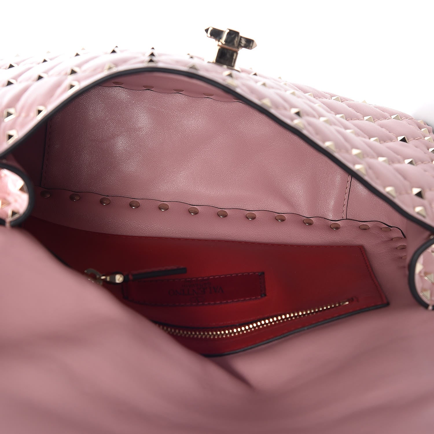 Valentino Garavani Lambskin Medium Rockstud Spike Shoulder Bag Pink 6 of 10