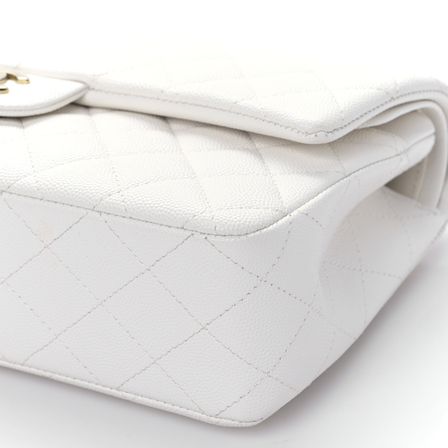 Chanel Caviar Quilted Medium Double Flap White 9 of 9