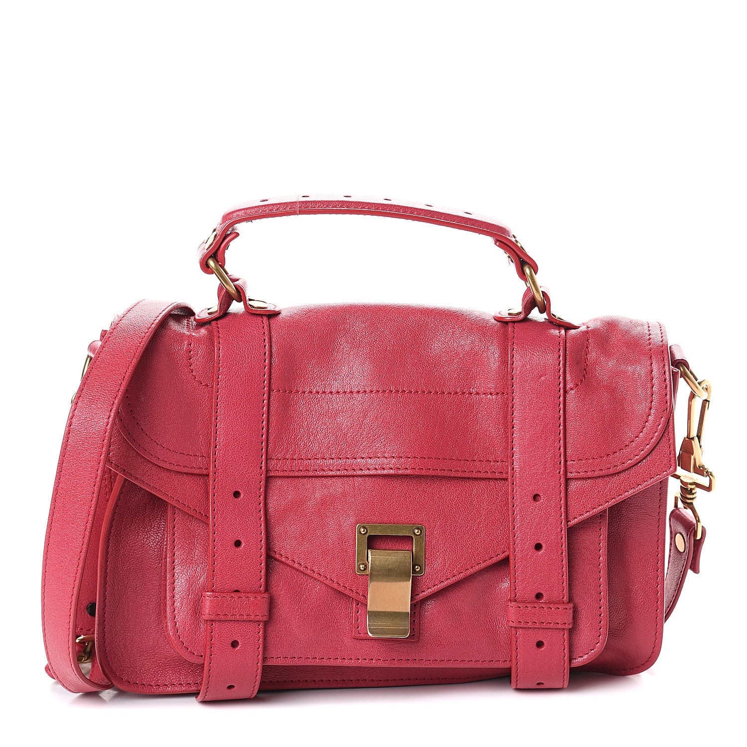 Proenza Schouler Lambskin Tiny PS1 Satchel Raspberry 1 of 6