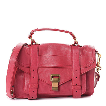 Proenza Schouler Lambskin Tiny PS1 Satchel Raspberry 1 of 6