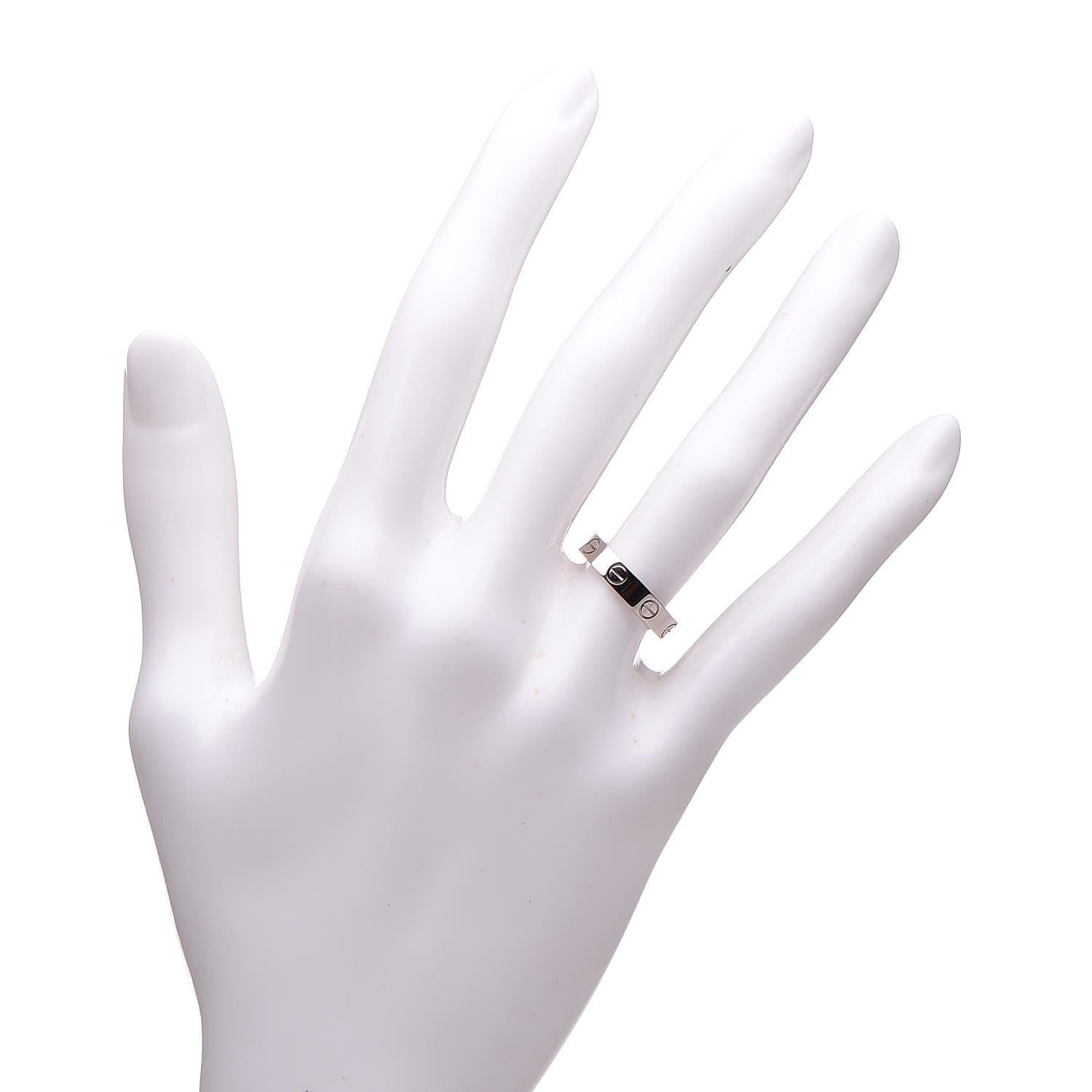 Cartier 18K White Gold 3.5mm LOVE Wedding Band Ring 48 4.50 2 of 6