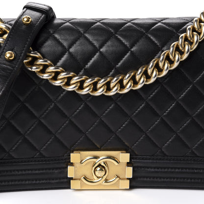 Chanel Lambskin Quilted Medium Boy Flap Black 11 of 12