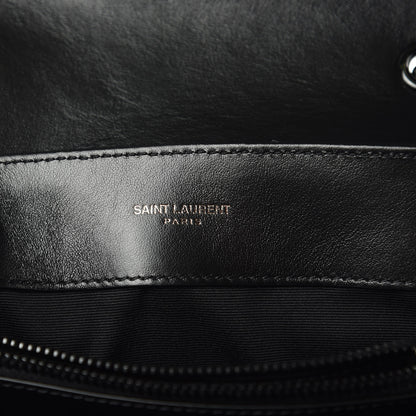 Saint Laurent Calfskin Y Quilted Monogram Small Loulou Chain Satchel Black 6 of 9