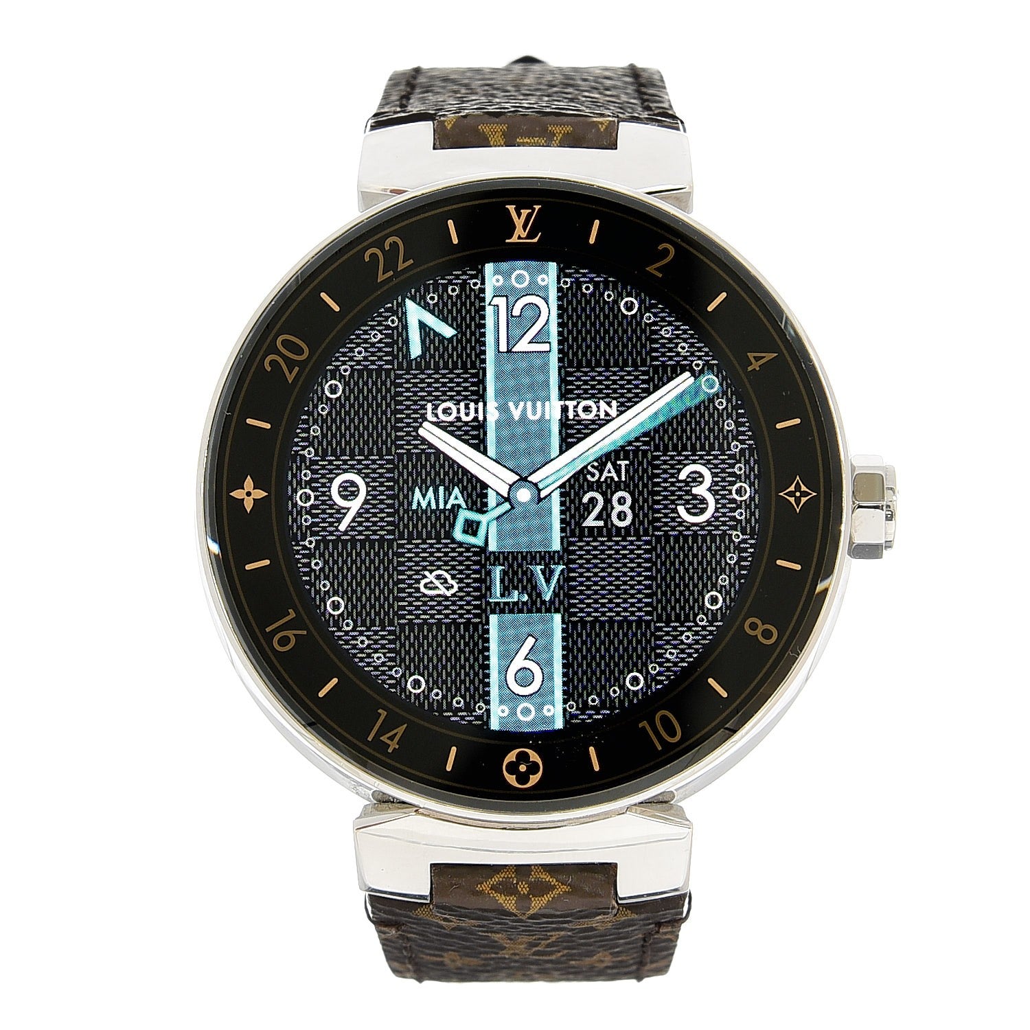 Louis Vuitton Stainless Steel Monogram Tambour Horizon 42mm Smartwatch 1 of 13