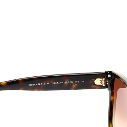 Chanel Acetate Butterfly Sunglasses 5386 Dark Tortoise 4 of 6