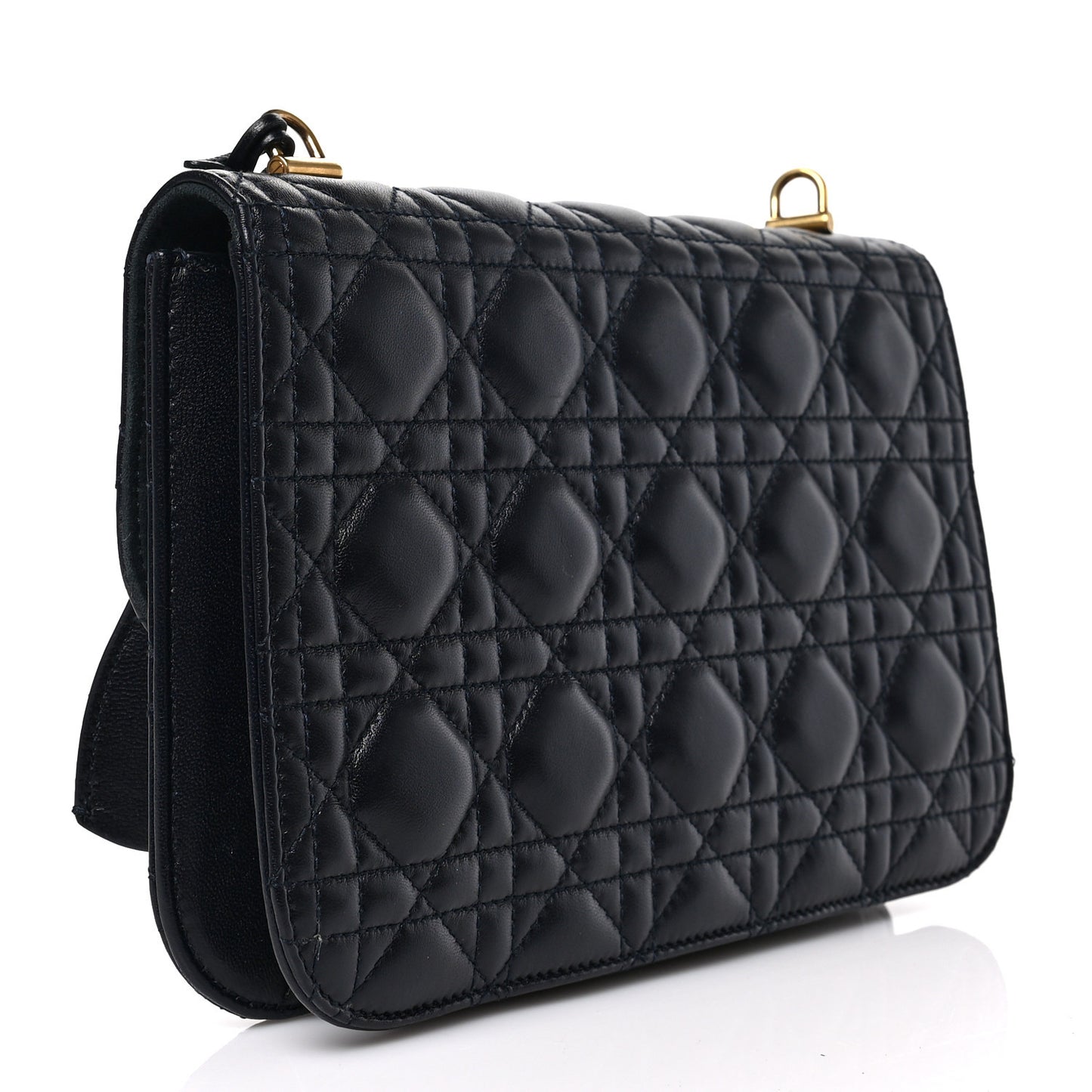 Lambskin Cannage Large Dioraddict Flap Bag Indigo Blue