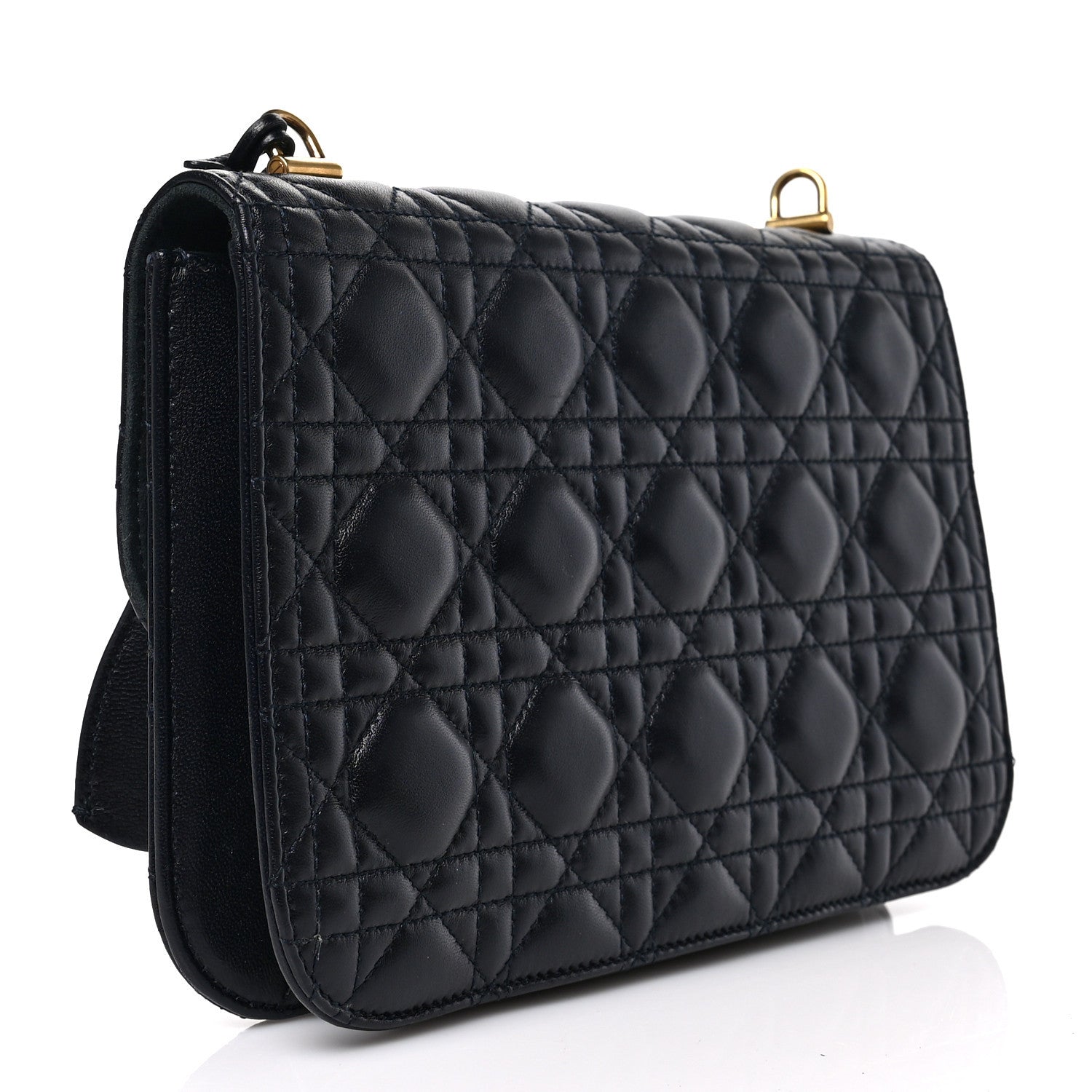 Christian Dior Lambskin Cannage Large Dioraddict Flap Bag Indigo Blue 2 of 7