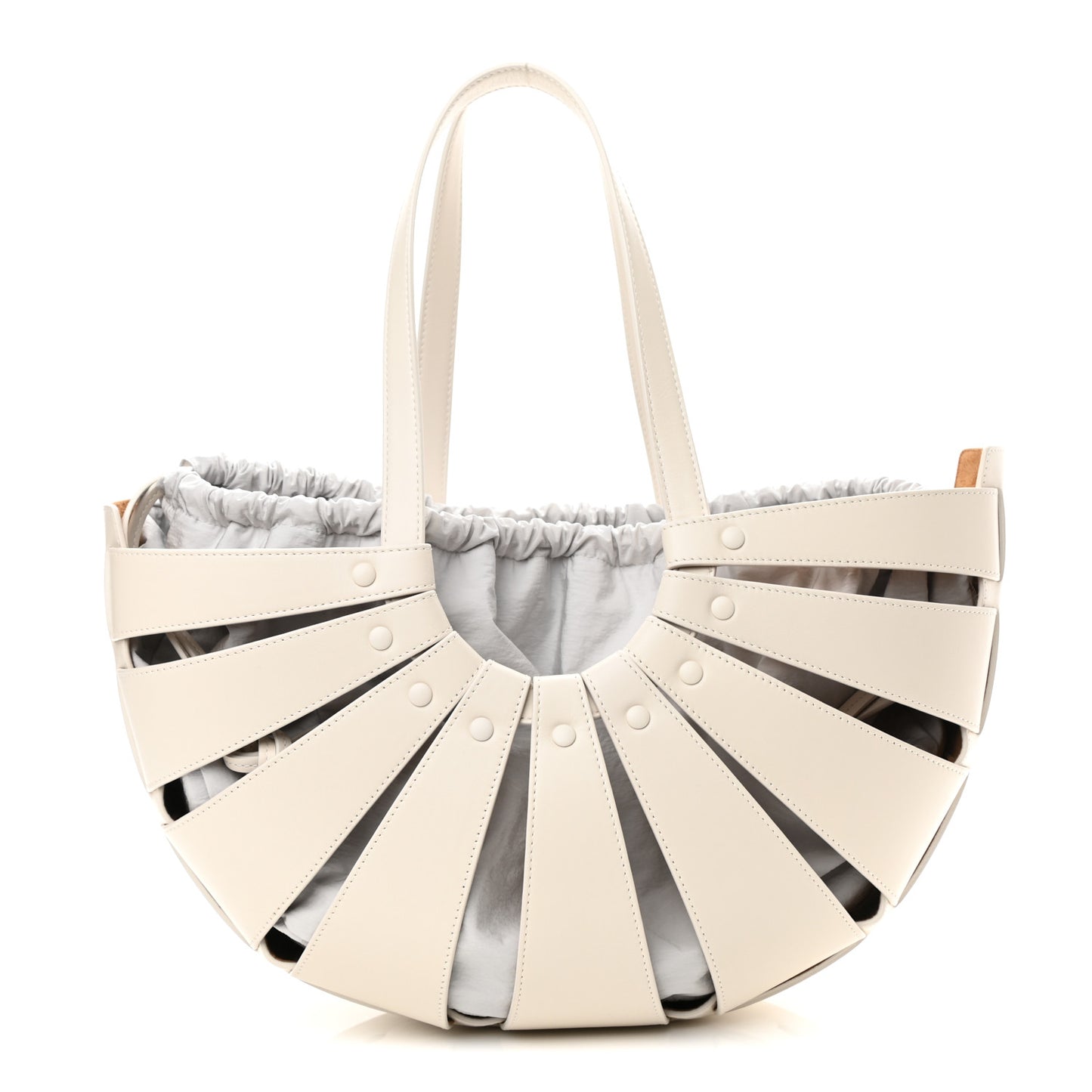French Calfskin Shell Bag White Frost