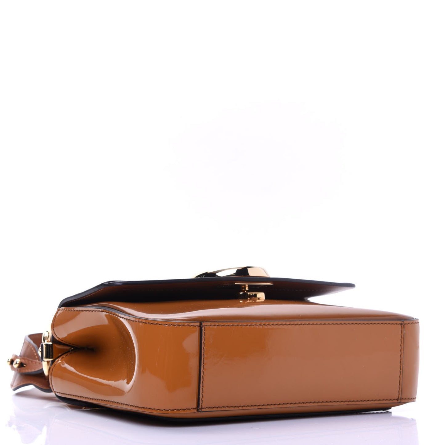 Spazzolato Sfumato Calfskin Small C Double Carry Autumnal Brown