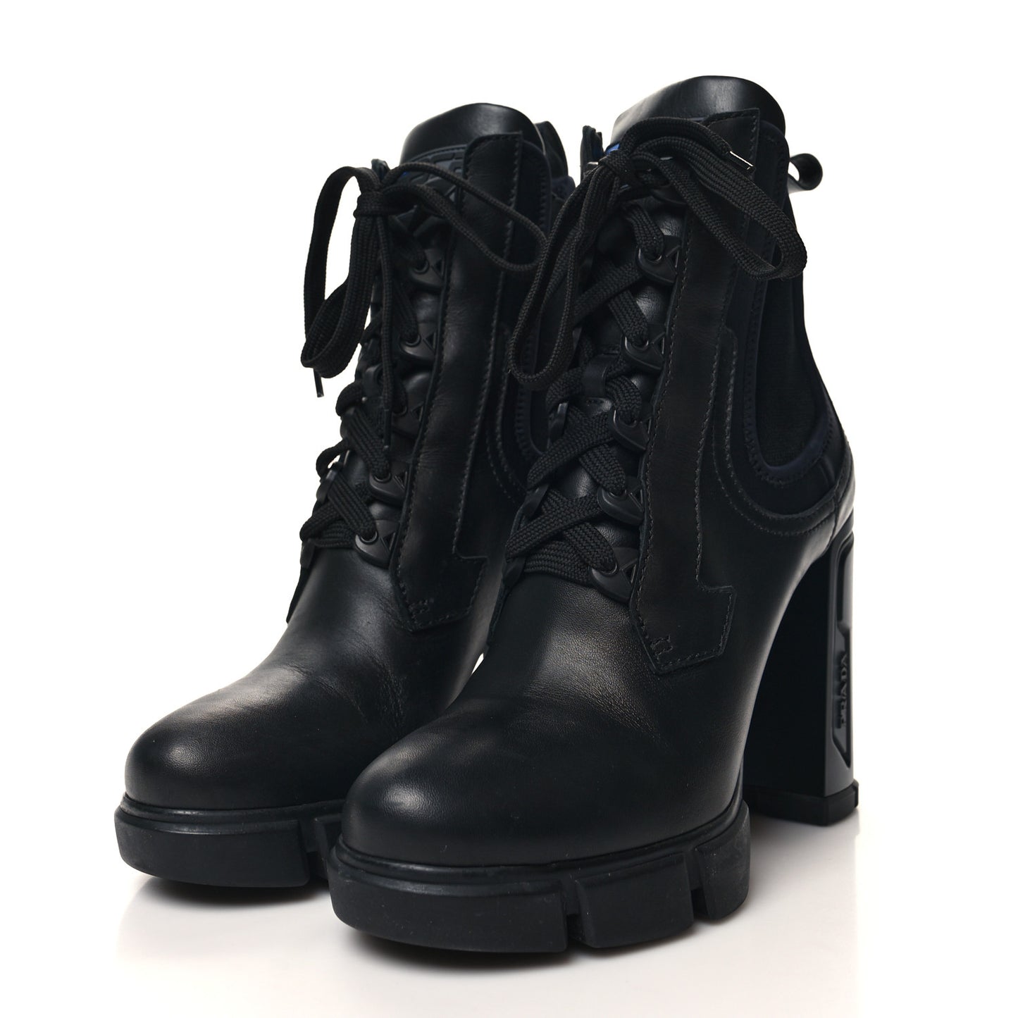 Vitello Montana Neoprene Lace Up Chelsea 110mm Ankle Boots 40 Black