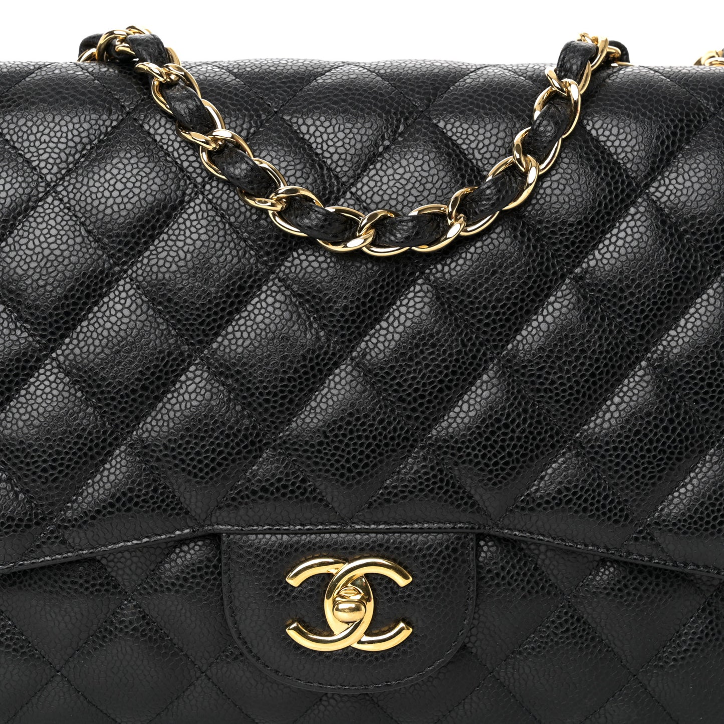 Caviar Quilted Jumbo Single Flap Black