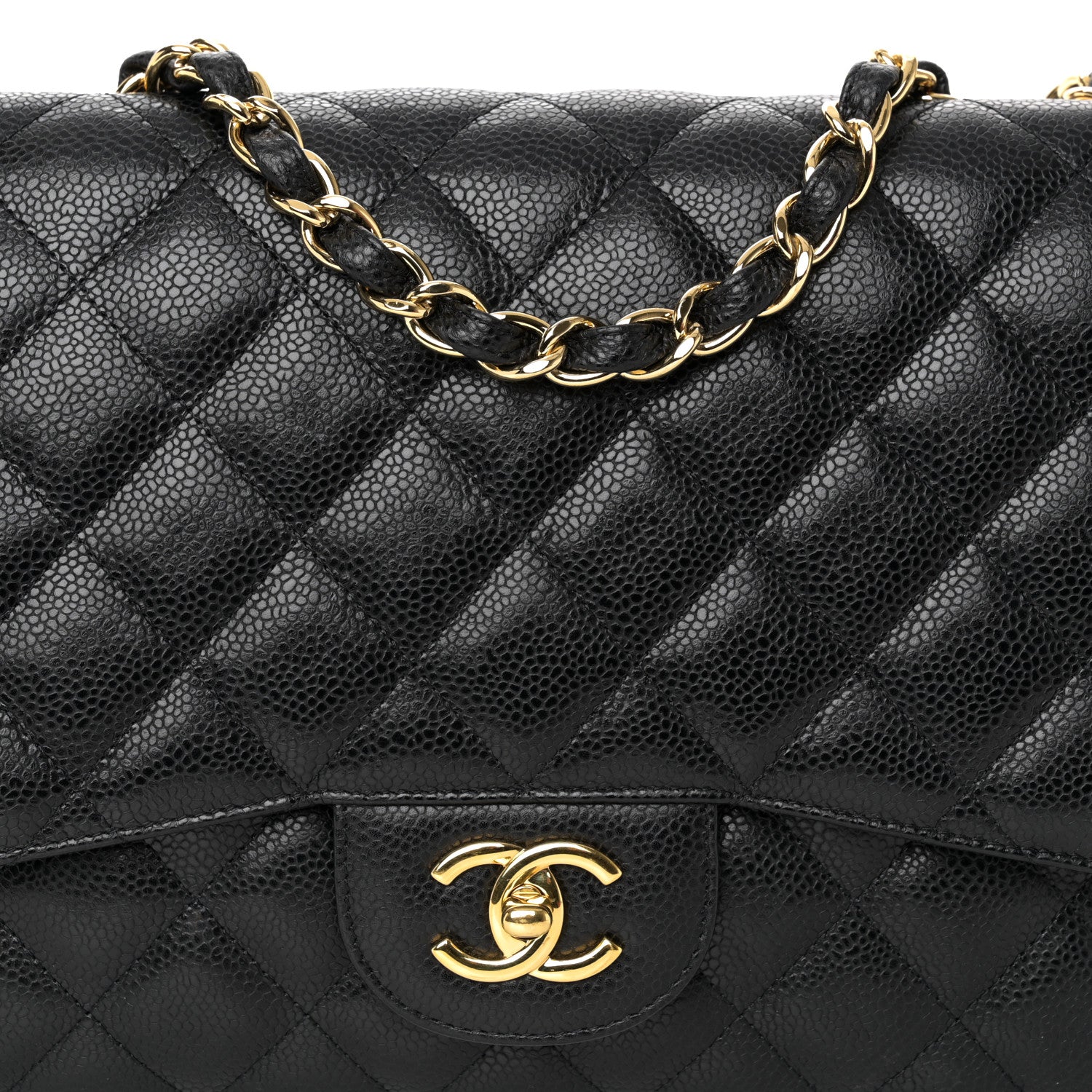 Chanel Caviar Quilted Jumbo Single Flap Black 8 of 11
