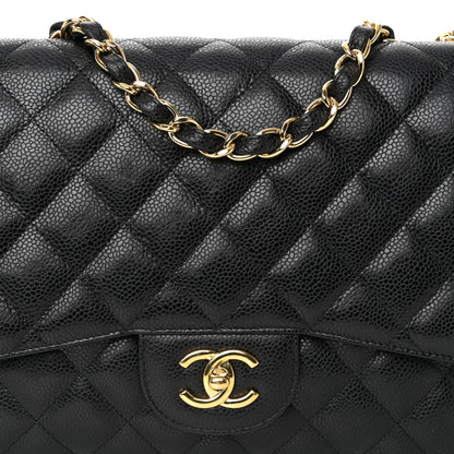 Chanel Caviar Quilted Jumbo Single Flap Black 8 of 11