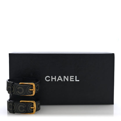 Chanel Calfskin Coco Double Buckle Bracelet Black 5 of 5