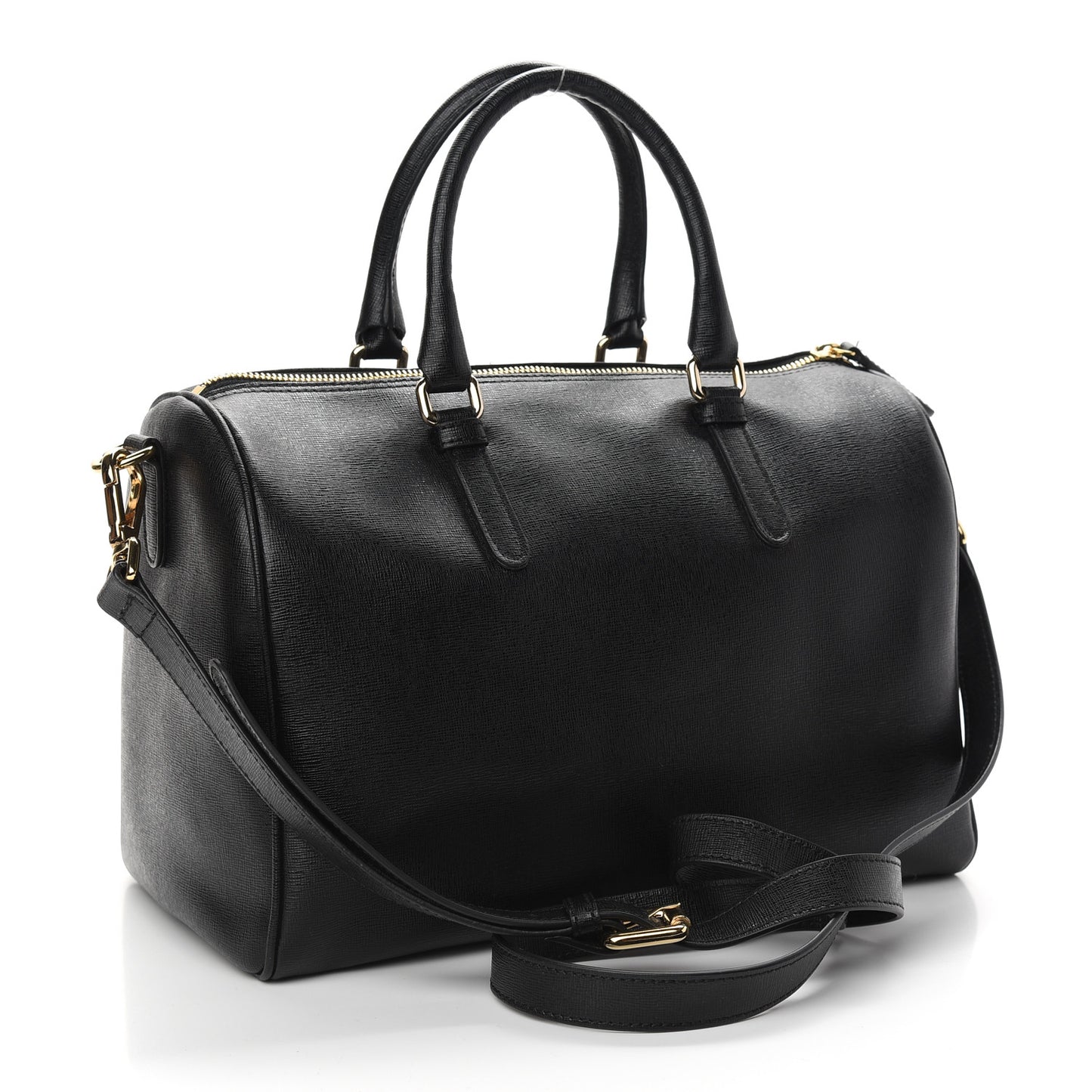 Saffiano Calfskin Palazzo Duffle Bag Black