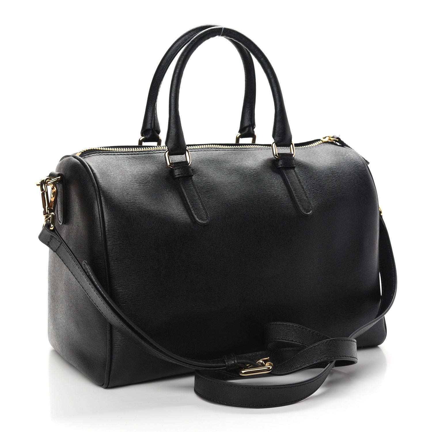 Versace Saffiano Calfskin Palazzo Duffle Bag Black 3 of 10
