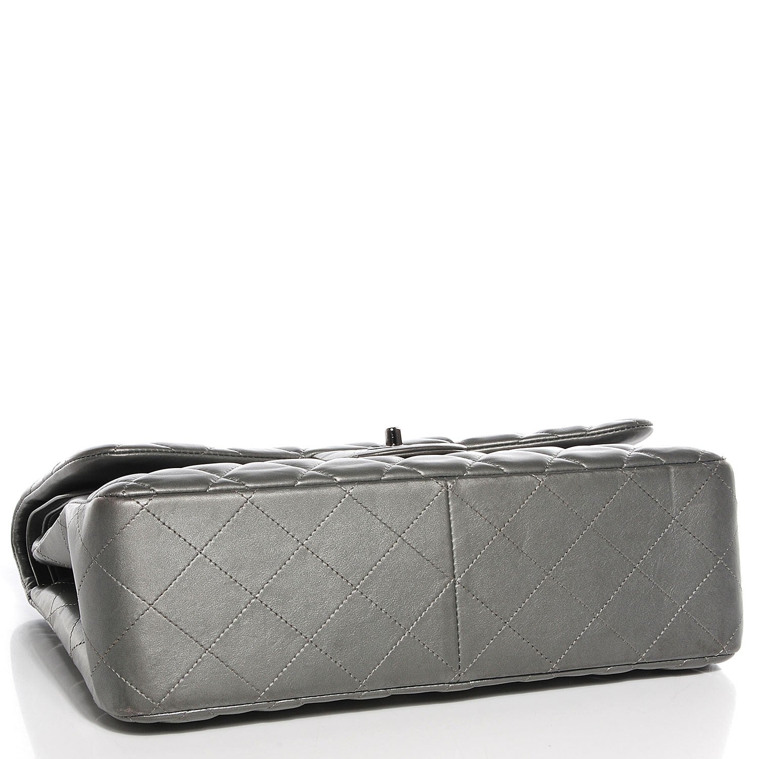Chanel Lambskin Quilted Jumbo Double Flap Silver 4 of 8