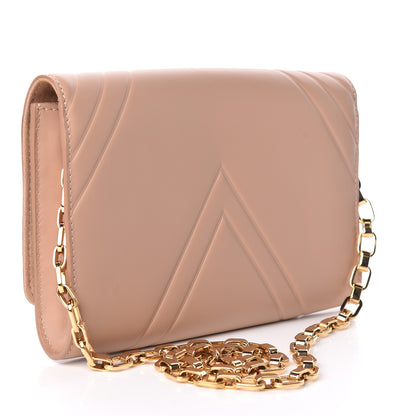 Louis Vuitton Calfskin Airy V Embossed Pochette Chain Louise GM Nude 3 of 10