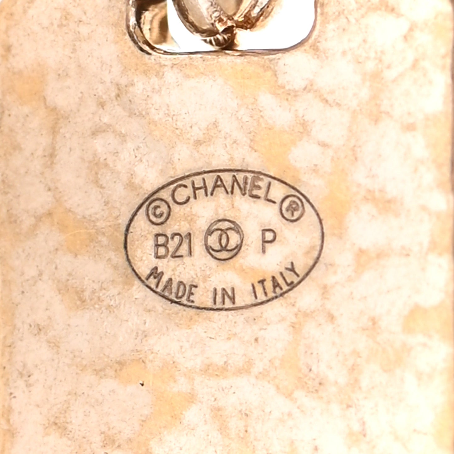 CC Tag Drop Earrings Gold
