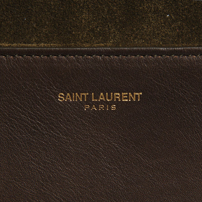 Saint Laurent Calfskin Classic Y Clutch Brown 6 of 8