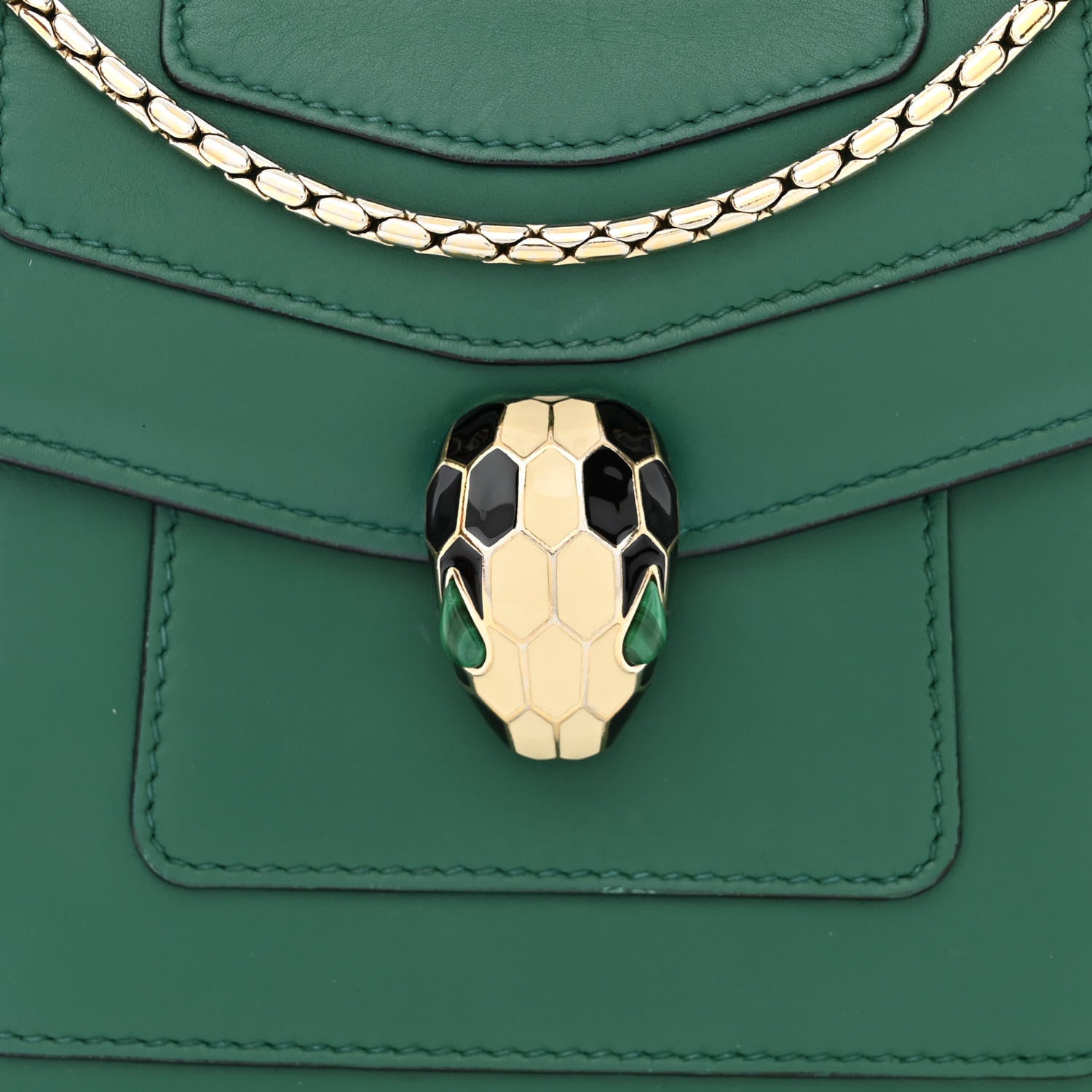 Bulgari Calfskin Serpenti Forever Crossbody Bag Emerald Green 9 of 15