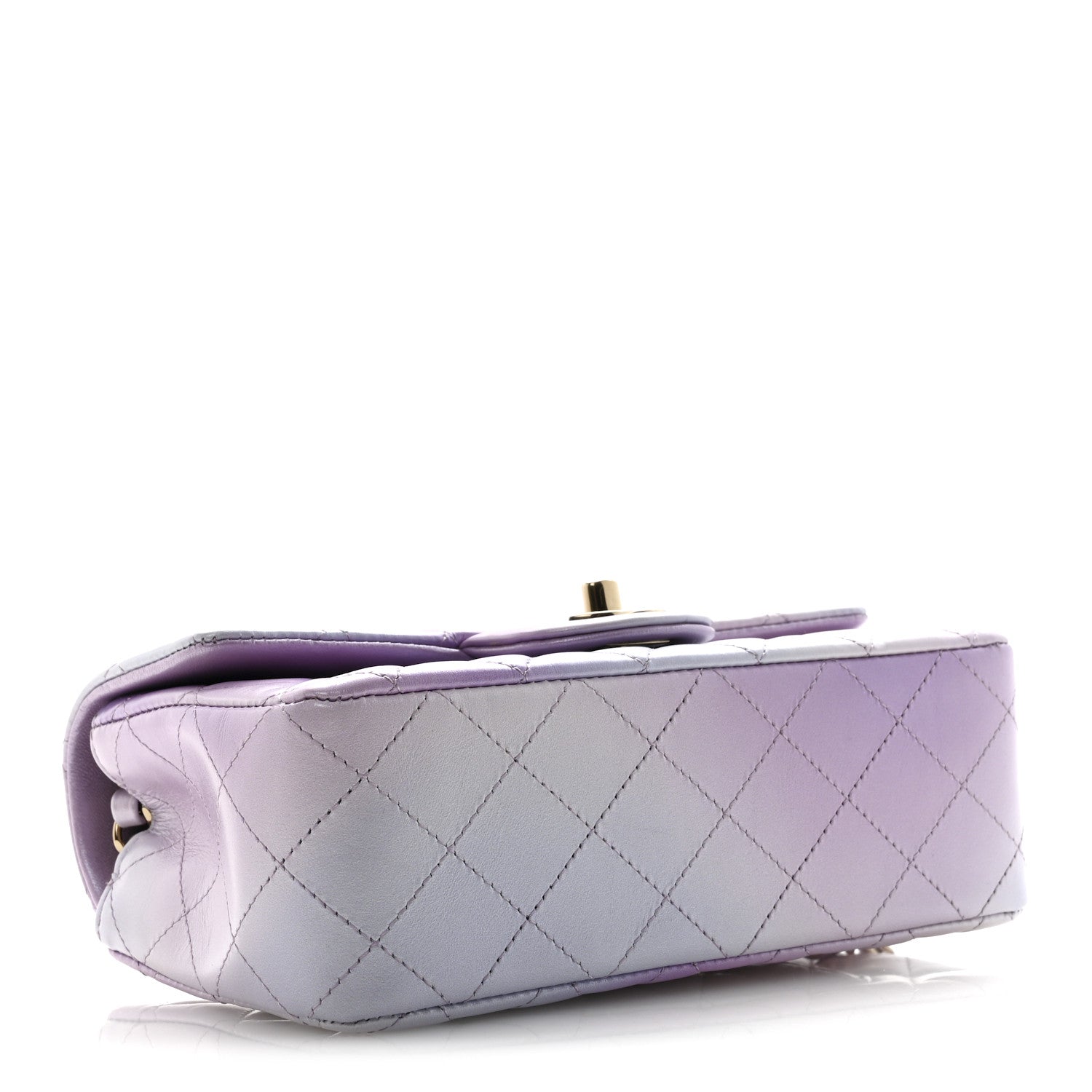 Chanel Calfskin Quilted Mini Cloudy Tie Dye Rectangular Flap Purple Blue Pink 4 of 10
