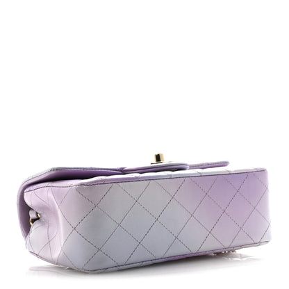 Chanel Calfskin Quilted Mini Cloudy Tie Dye Rectangular Flap Purple Blue Pink 4 of 10