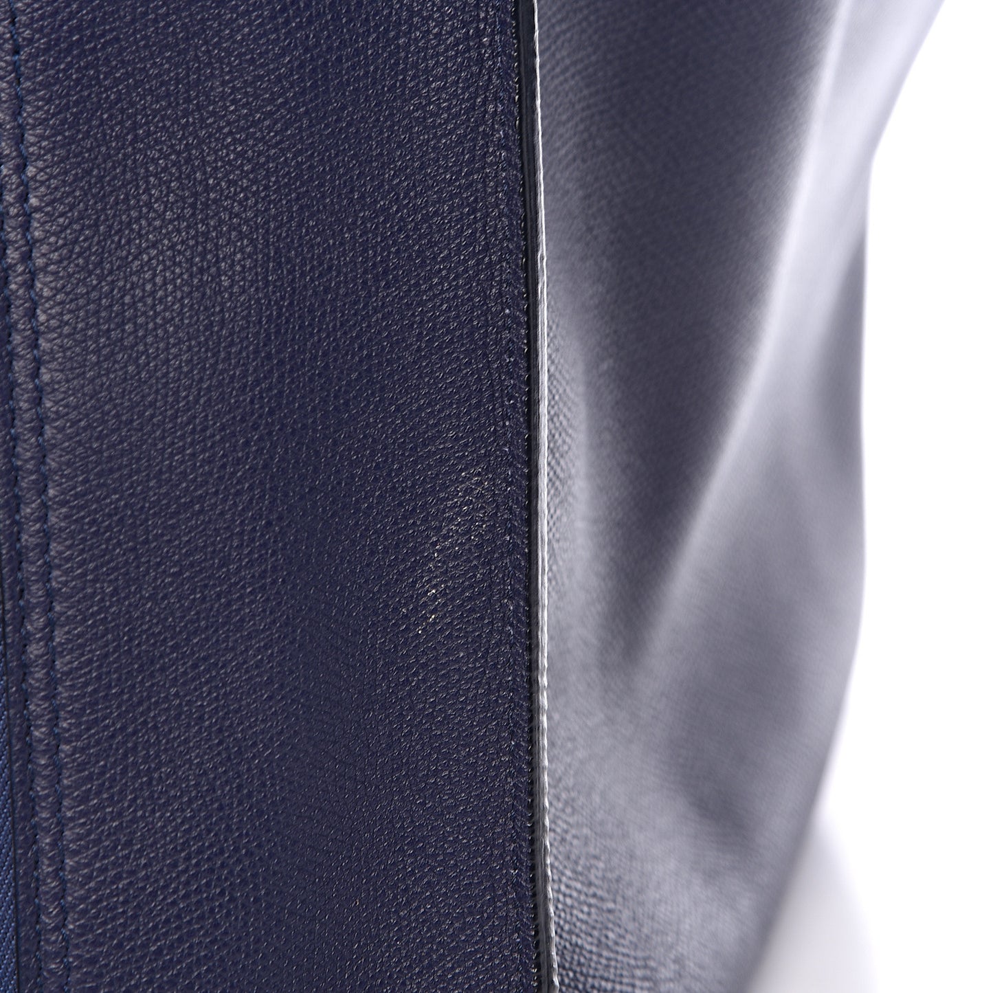 Calfskin Papier A4 Zip Around Plate Tote Bleu Indigo